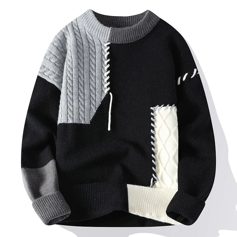Contrast Patchwork Sweater