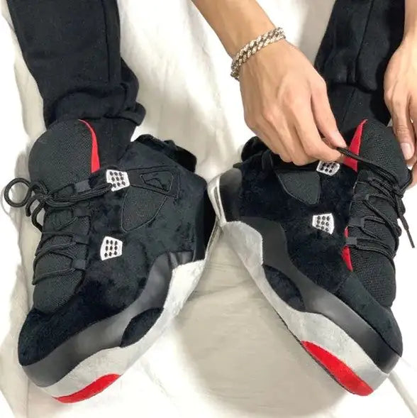 AJ4 Sneaker Slippers - Black