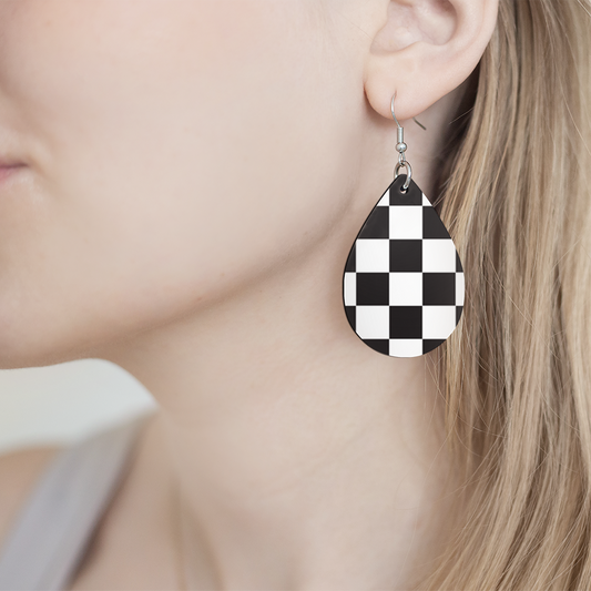 Checkered (BLK/WH) Earrings