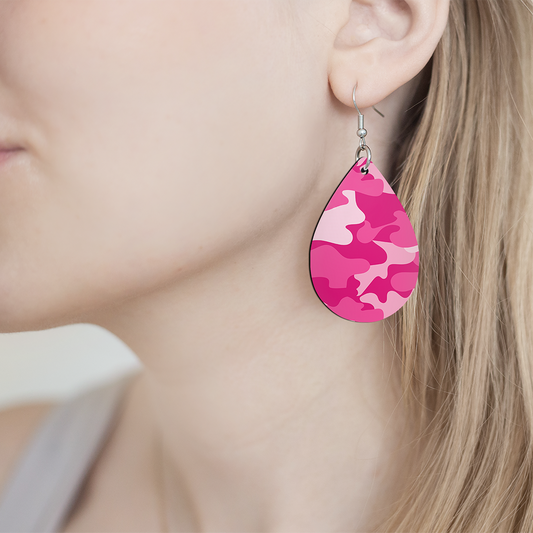 Camo Pink Earrings