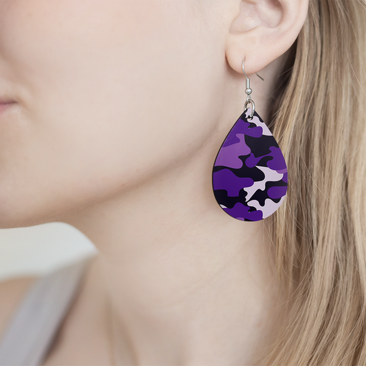 Camo Purple Earrings