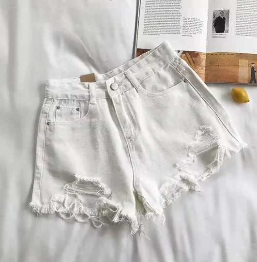 Denim Ripped Jean Shorts