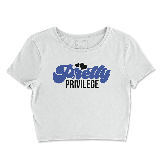 Pretty Privilege Crop Tee (Blk/Blu)