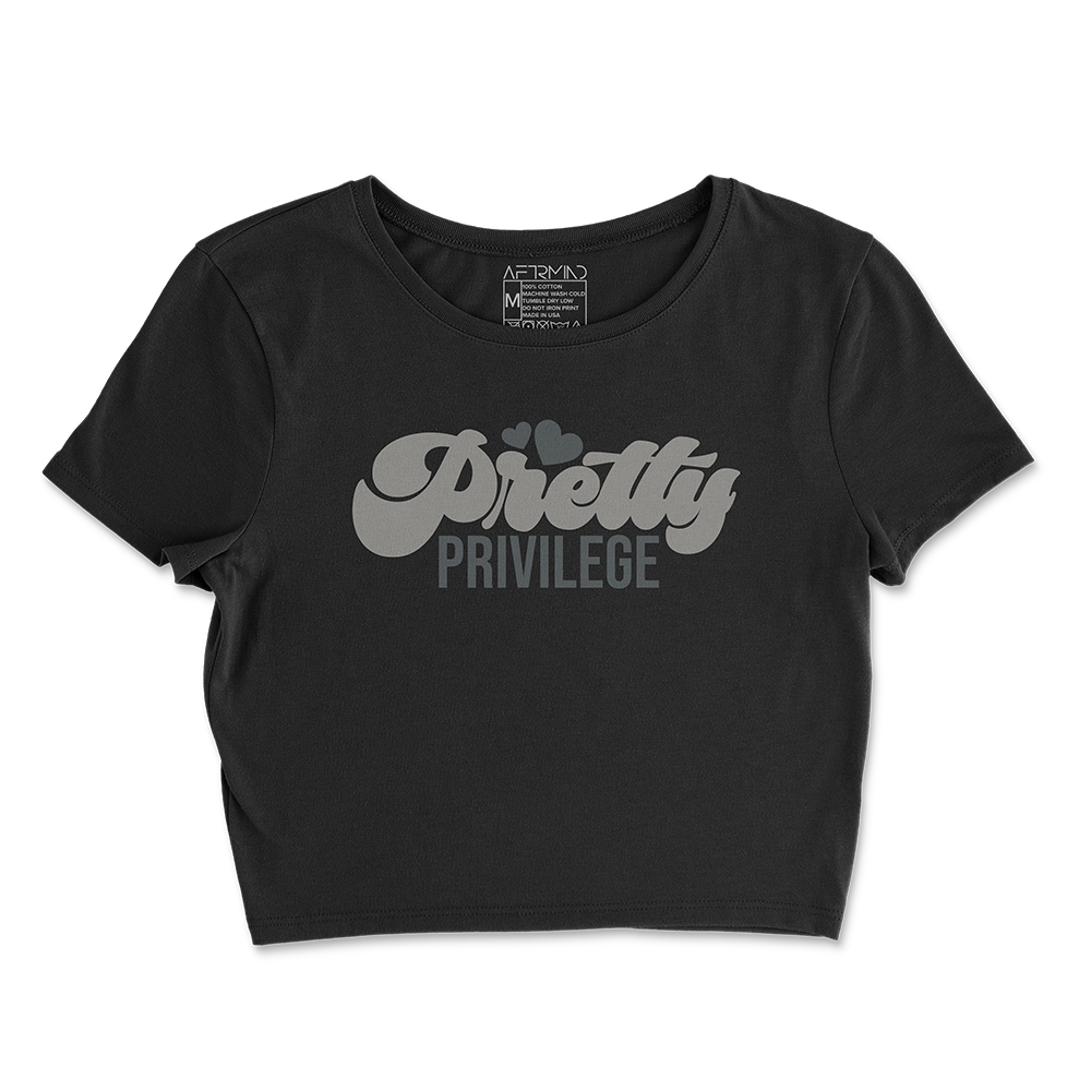 Pretty Privilege Crop Tee (Grey)