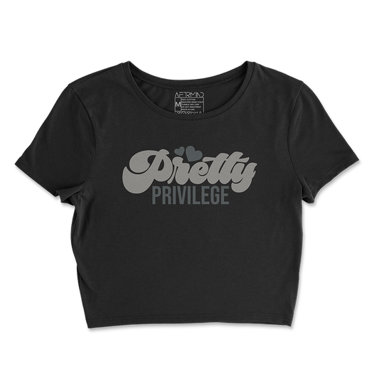 Pretty Privilege Crop Tee (Grey)