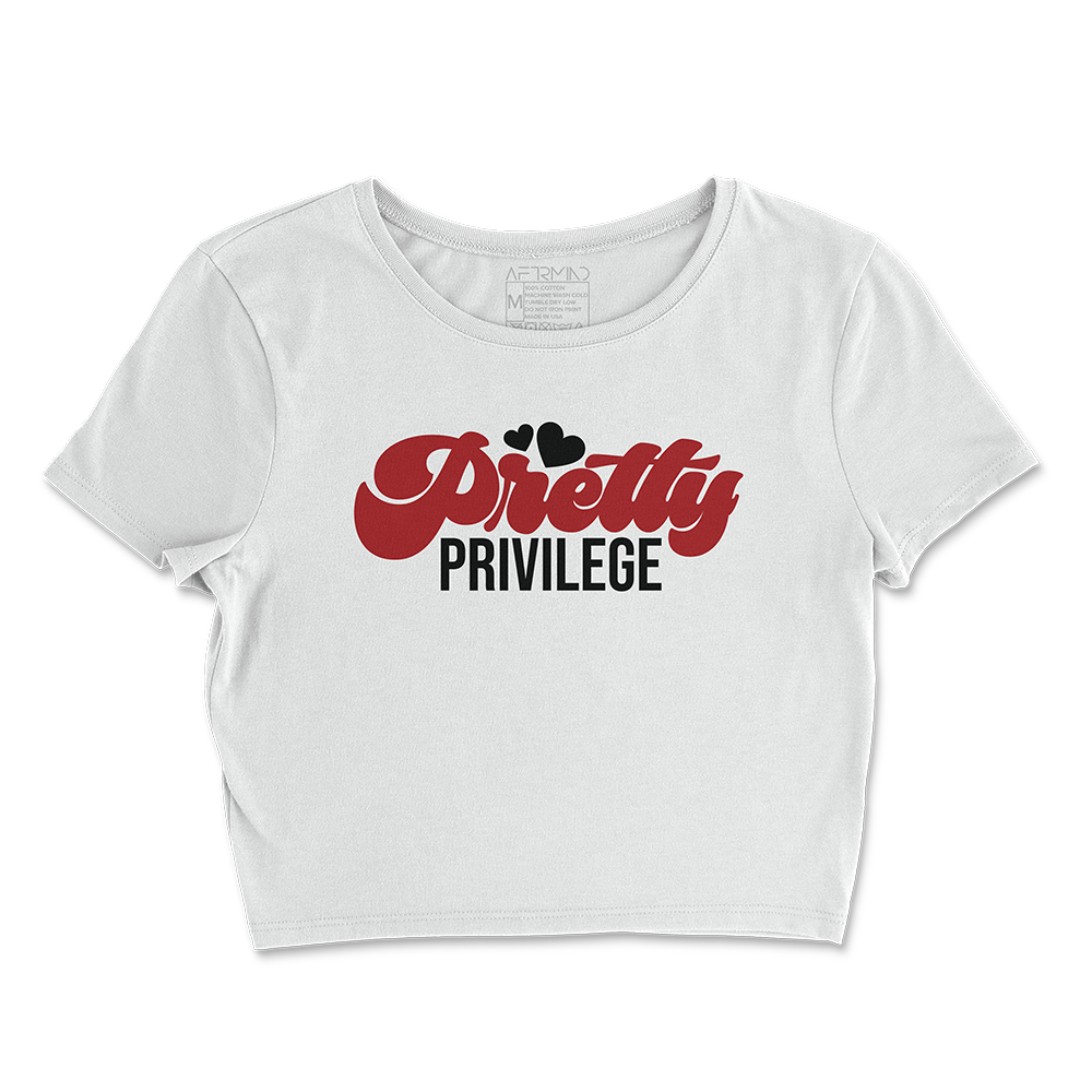 Pretty Privilege Crop Tee (Blk/Red)