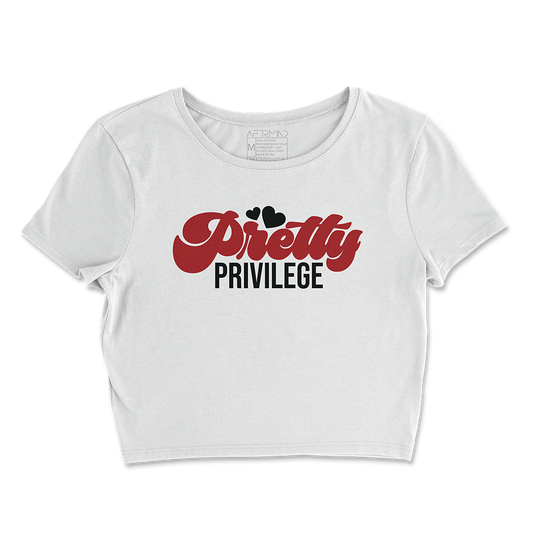 Pretty Privilege Crop Tee (Blk/Red)