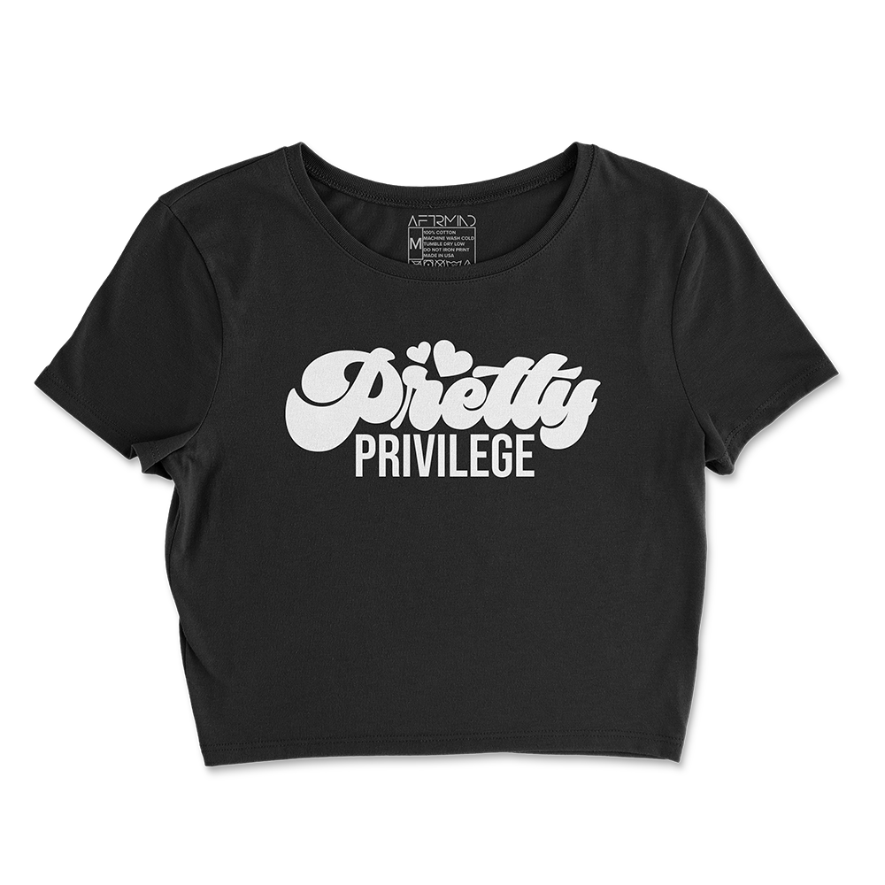 Pretty Privilege Crop Tee (White)