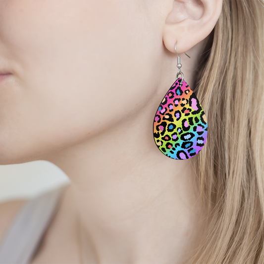 Rainbow Cheetah Earrings