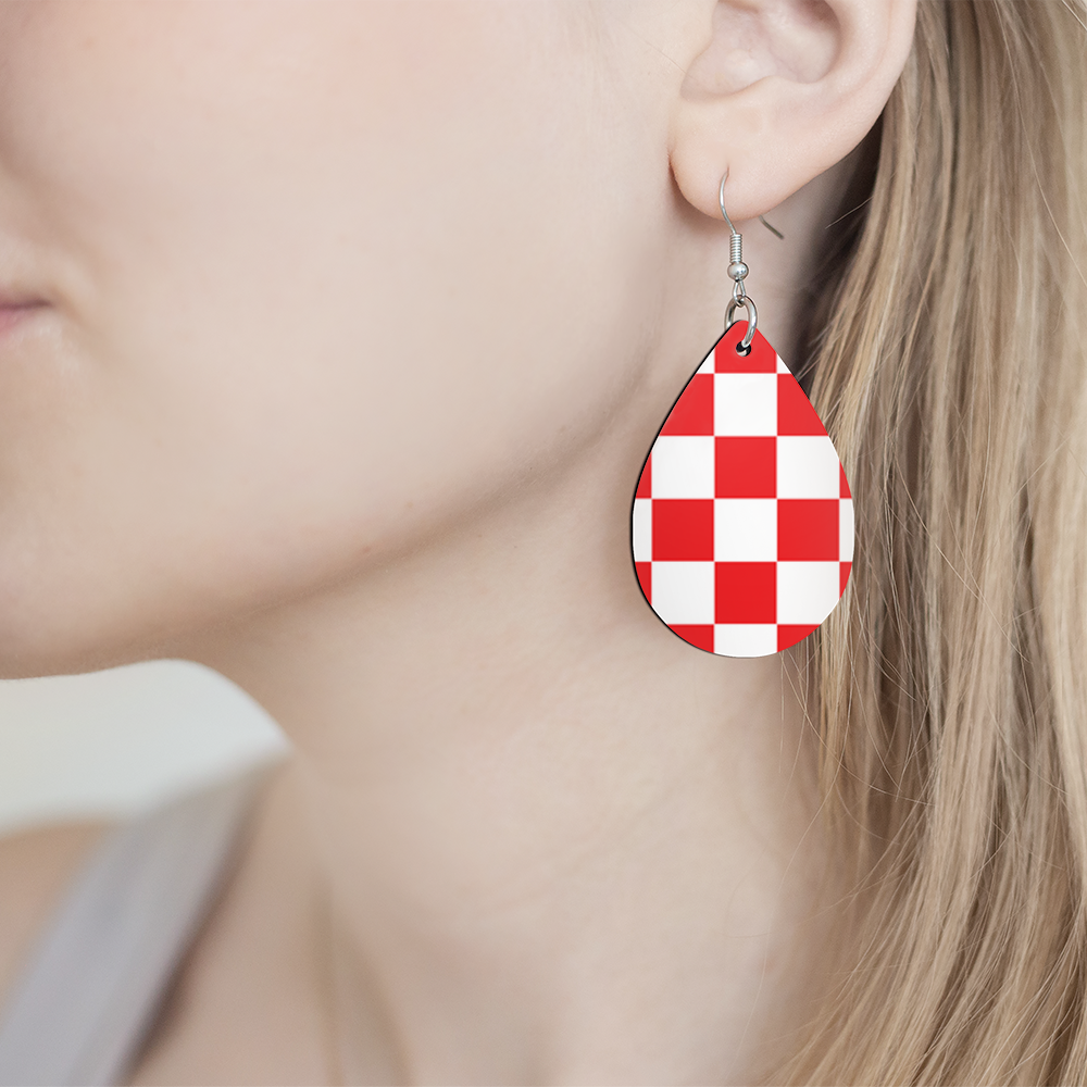 Checkered (RED/WH) Earrings