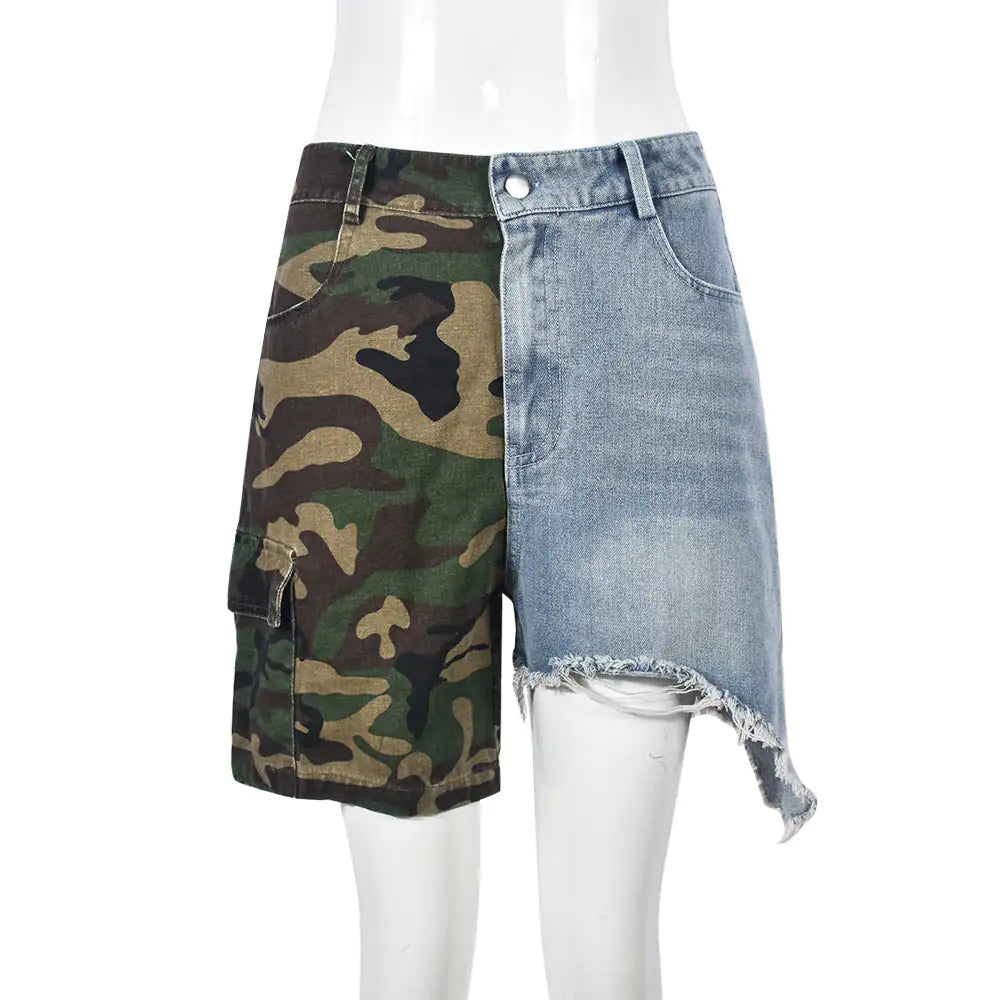 Split Decision Denim Shorts